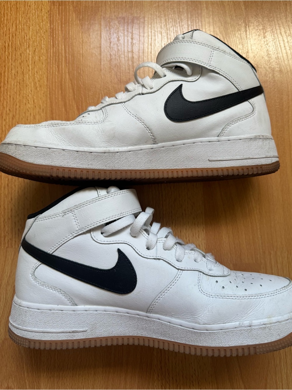 Nike Air Force 1 Men’s White High-Top Sneakers with Gum Sole